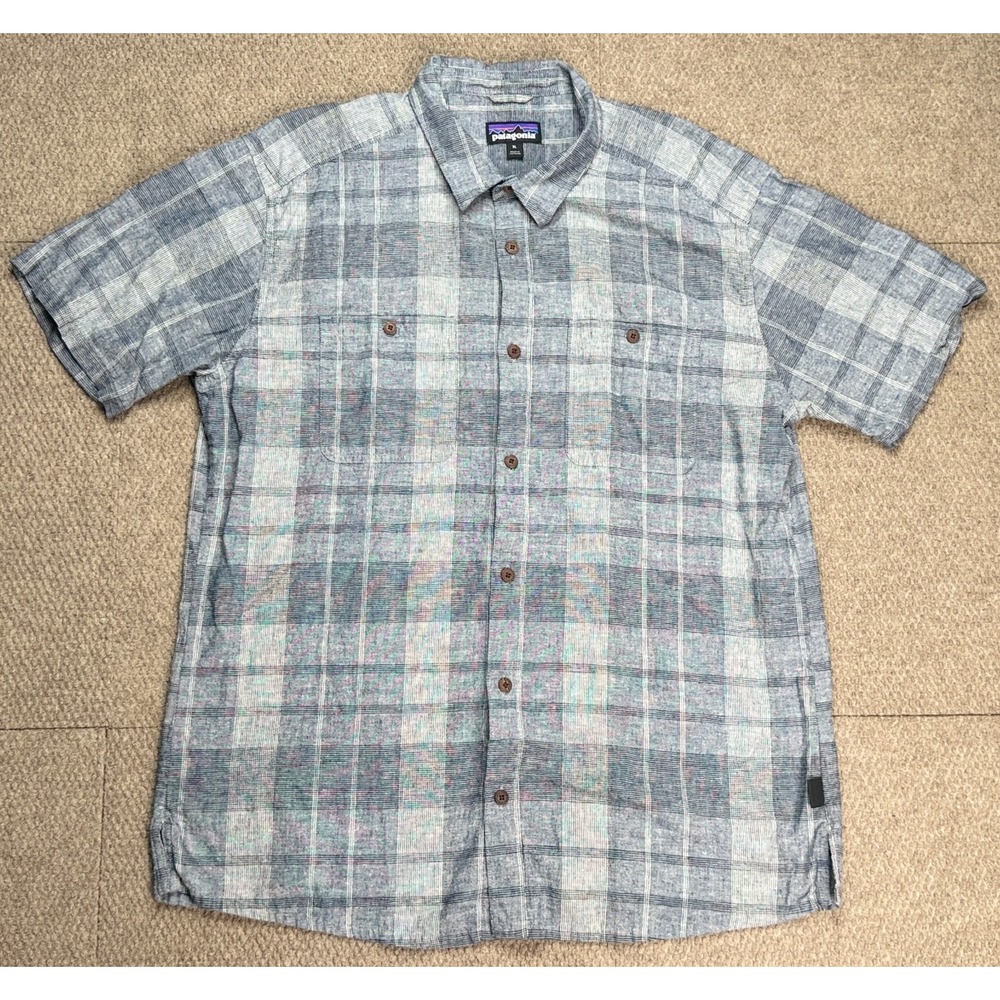 Patagonia Men's Check Pattern Short Sleeve Shirt Size XL